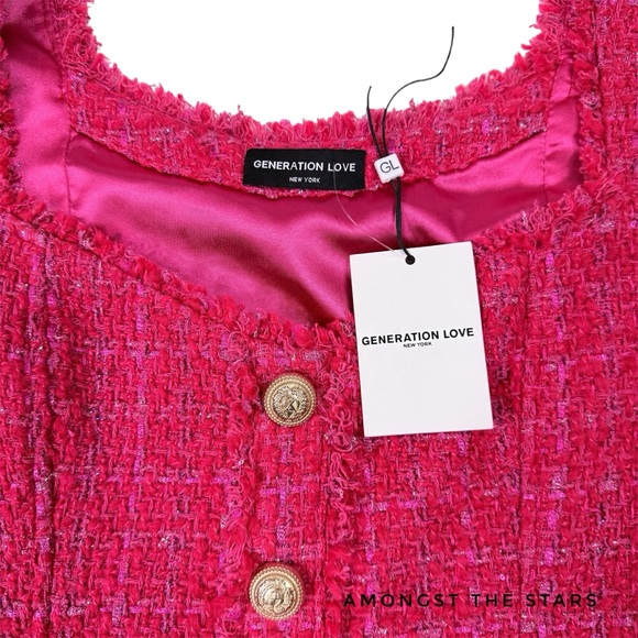 Generation Love Quincy Hot Pink Tweed Mini Dress - Picture 11 of 14